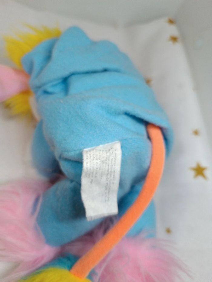 1986 Peluche doudou popples vintage pyjama mini petit bleu jaune rose puffball mattel pom - photo numéro 9