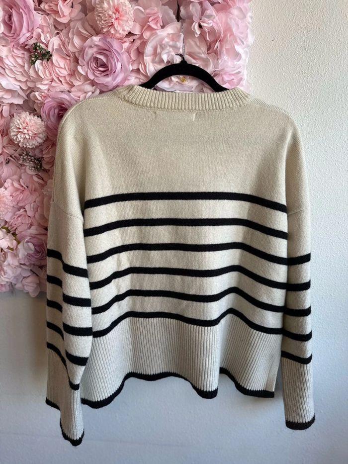 Pull Bershka marinière en maille d’hiver, taille M - photo numéro 6