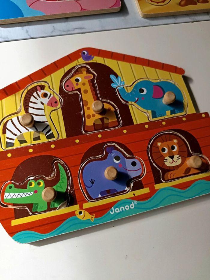 Lot de 6 puzzles en bois animaux chiffres - photo numéro 2