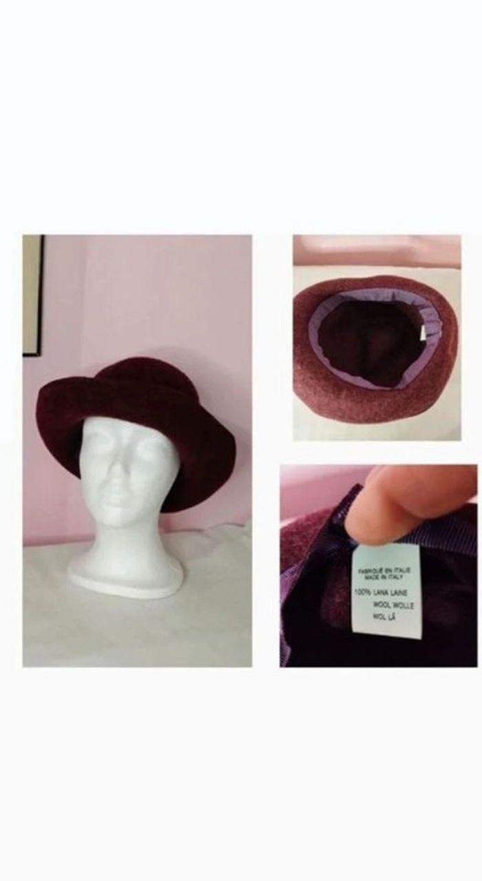 Chapeau vintage femme  bordeaux  automne hiver 💗 - photo numéro 3