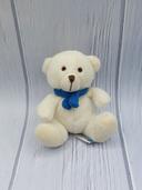 Peluche doudou ours blanc écharpe bleue TEMPS L POUR UNICEF 15 cm assis