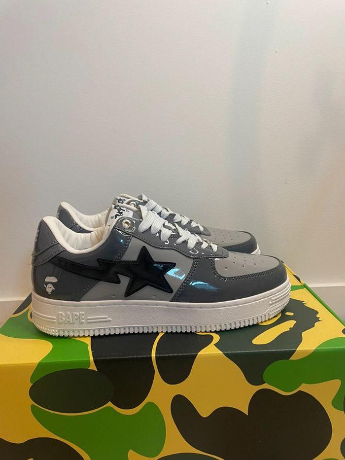 Baskets basses A Bathing Ape Bape Sta Low Enlarged M2 gris et noir - photo numéro 4