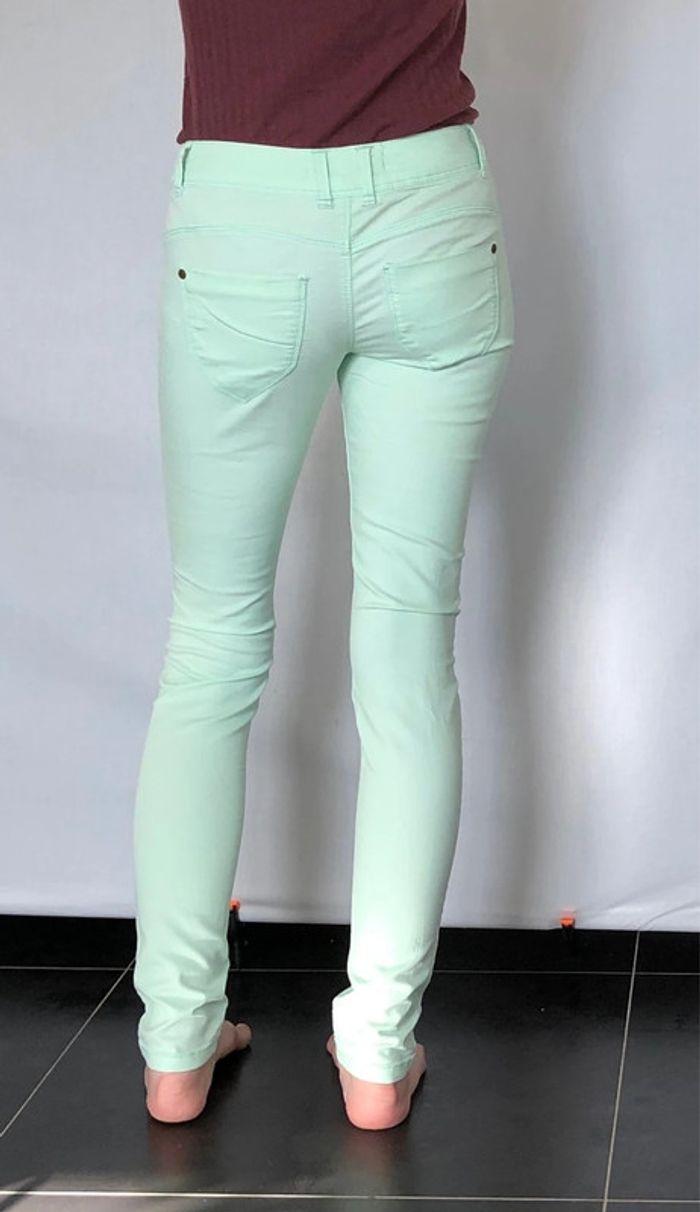 Jean slim taille basse Oxxy vert pastel taille 36 comme neuf - photo numéro 14