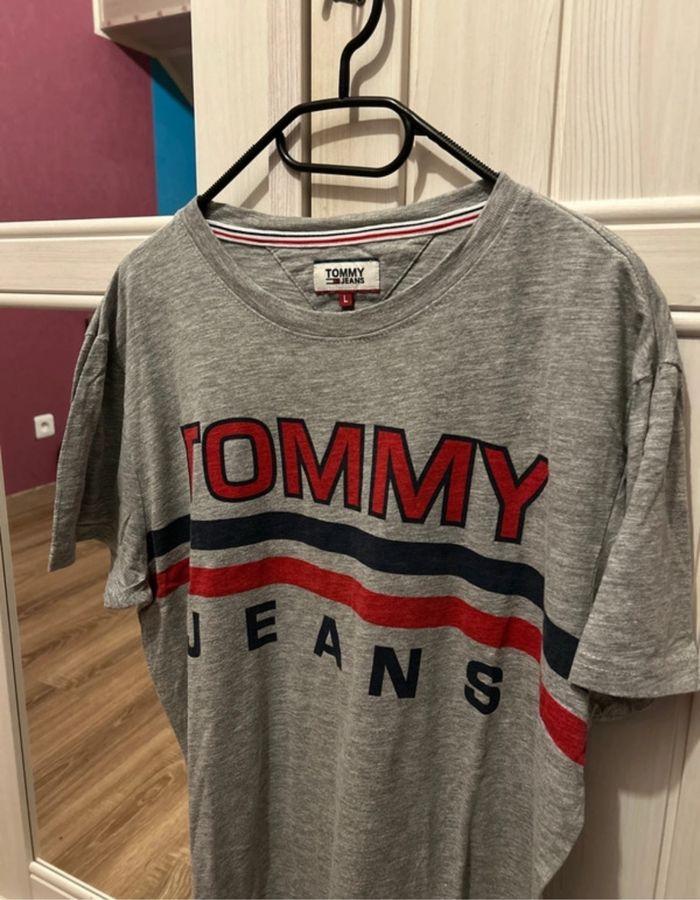 T-shirt gris pour homme, taille L, très bon état, Tommy Jeans - photo numéro 3