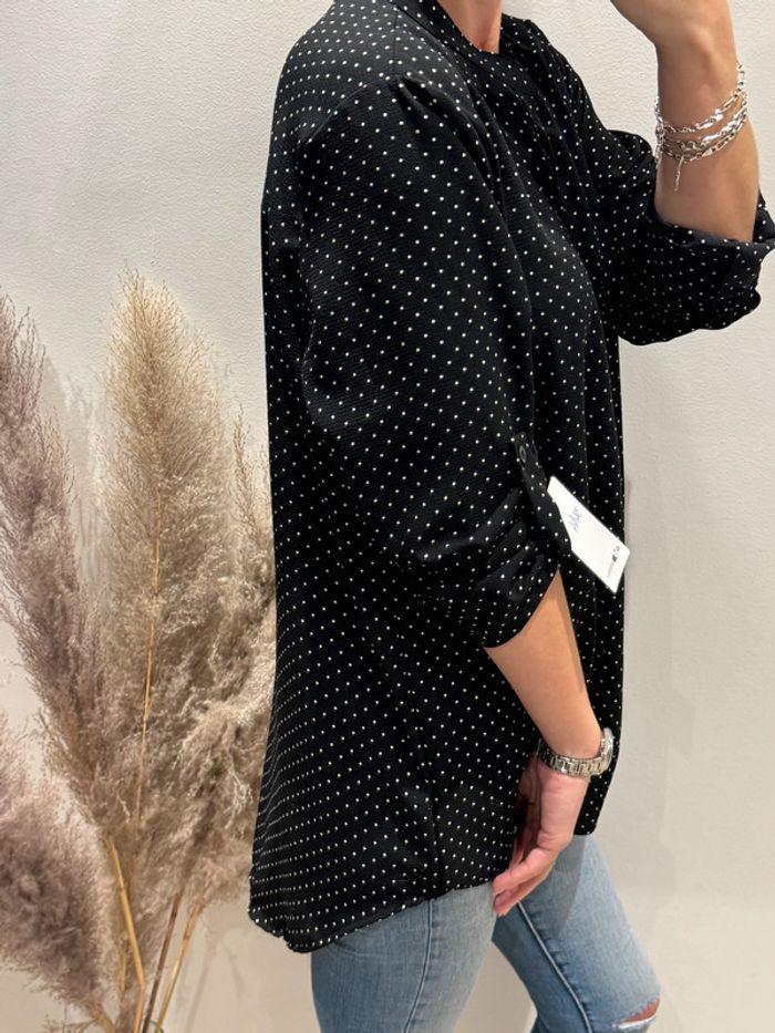 Belle Blouse noir à pois B7 - photo numéro 4