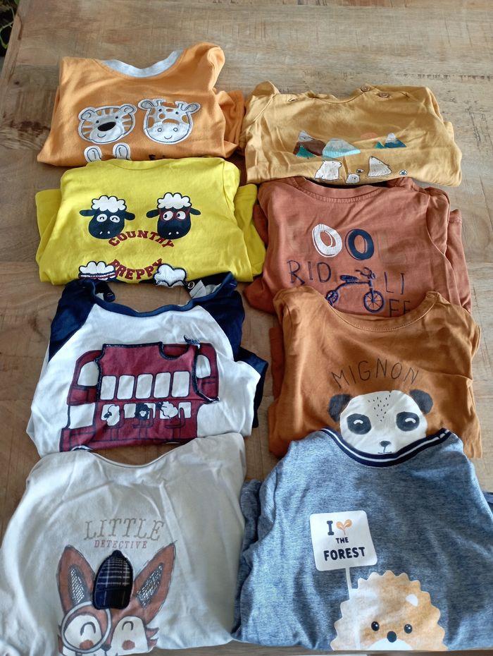 Lot t-shirt manches longues garçon 18 mois - photo numéro 1