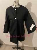 Manteau veste caban noir manches trompette neuf made in Italy taille M