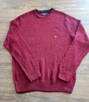 Pull Col Rond Vintage Chaps Ralph Lauren M Bordeaux Logo Brodé