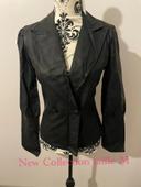 Veste blazer noir en similicuir épaules bouffante neuf New collection taille M