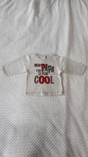 T-shirt manches longues beige "mon papa c'est le plus cool" Kimbaloo 6 mois