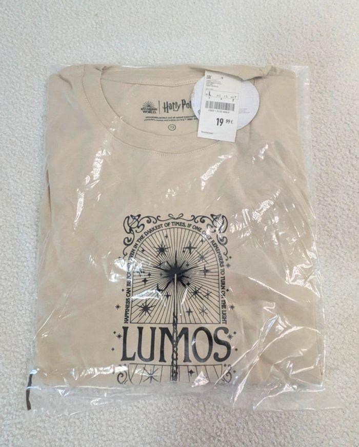 T-shirt oversize Lumos Harry Potter - Beige - photo numéro 1