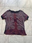 T shirt blouse  camaieu avec manche courte original taille m