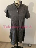 Robe chemise gris rayé noir à manches courtes tolentino taille S