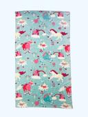 Drap de Plage Serviette de plage Licorne Bleu 90x170cm 100% Coton