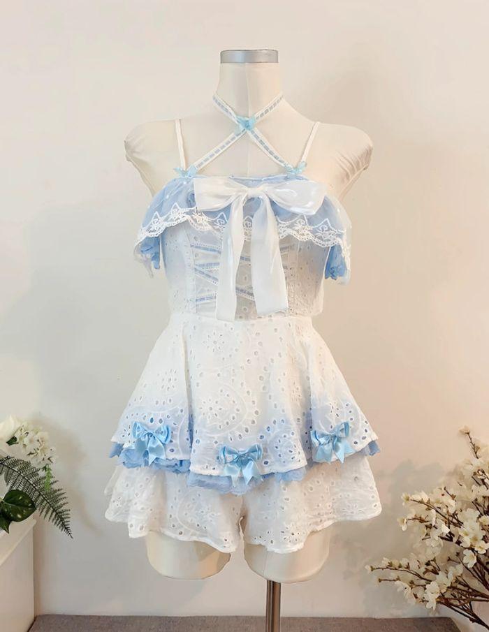 Dress Combishort Robe Blue Lolita Cute Kawaii Cosplay style Manga Anime - photo numéro 1