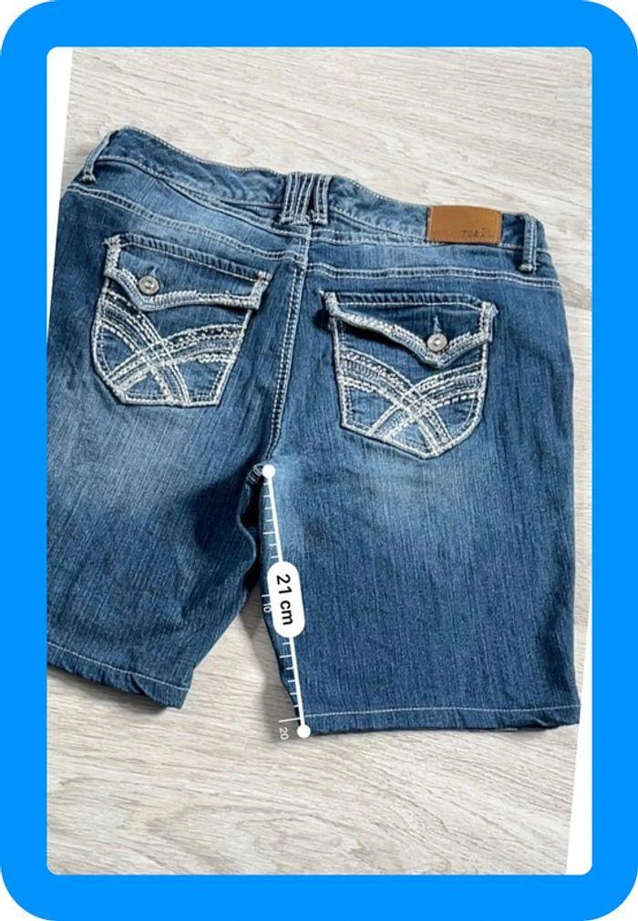 🩳 Short vintage brodé en jean  Bleu Taille S 🩳 - photo numéro 5