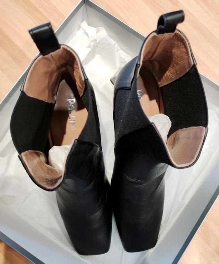 Bottines en cuir noir, Pollini, neuves, t.41 ref.SA24105C1FTC0000 - photo numéro 6