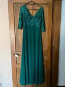 Robe longue vert foncé