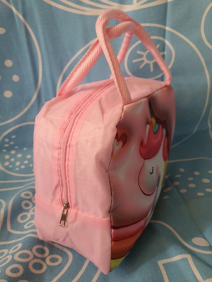 🦄 Sac À Déjeuner Pliable Rose Licorne 🦄 Isotherme, Enchanté et Kawaii Neuf - photo numéro 4