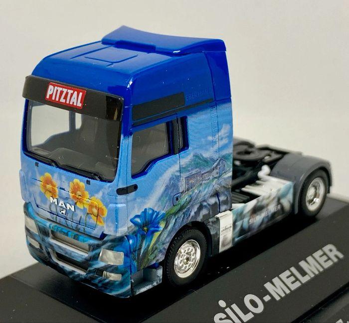 Camion miniature 1/87 Herpa silo Melmer man tgx xxl - photo numéro 1