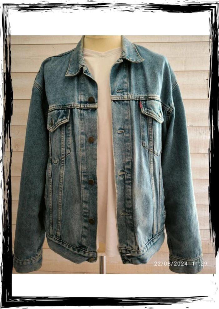 Veste en jeans  bleu clair Levi's vintage taille xxl - photo numéro 1