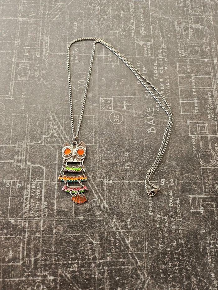 Long collier pendentif hibou - photo numéro 3