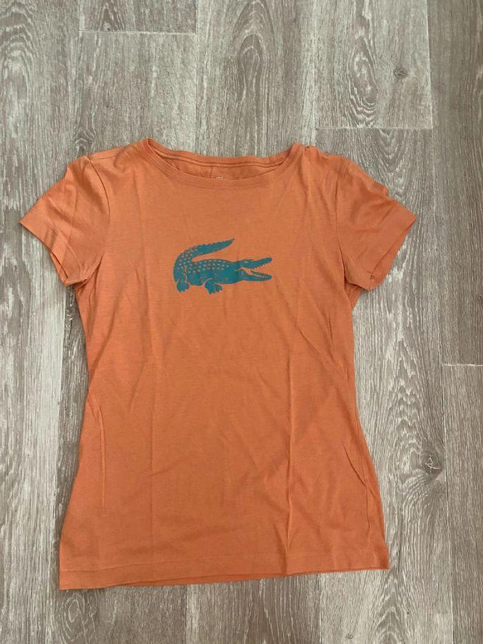 Tee-shirt Lacoste orange taille 36 - photo numéro 3