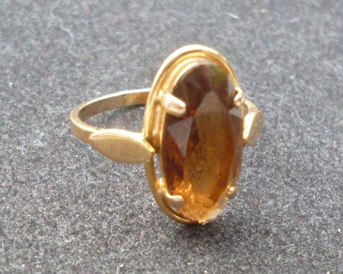 bague plaqué OR, citrine véritable - photo numéro 4