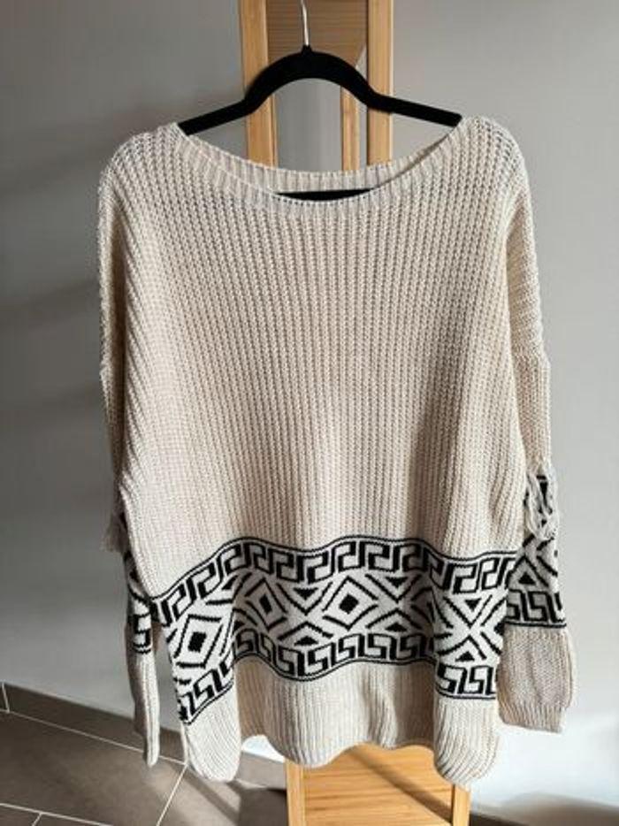 Pull tunique en mailles et franges Taille Unique (36/44) - photo numéro 2