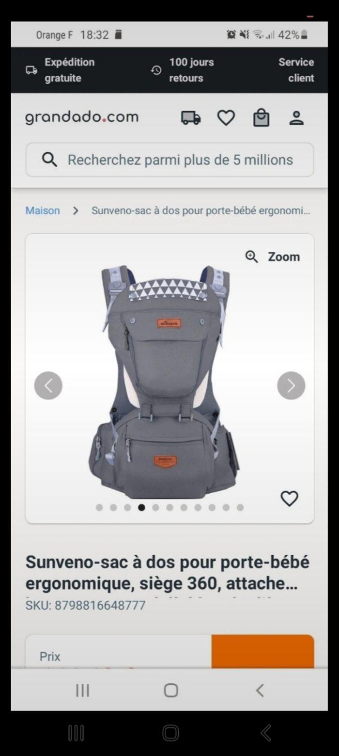 Porte bébé ergonomique sunveno - photo numéro 1