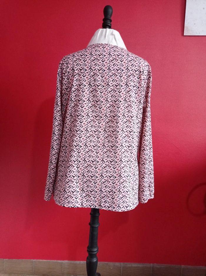 Blouse taille 42 Rose et noire Col Rond - photo numéro 4