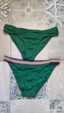 Lot de 2 bas de maillots de bain bikini vert