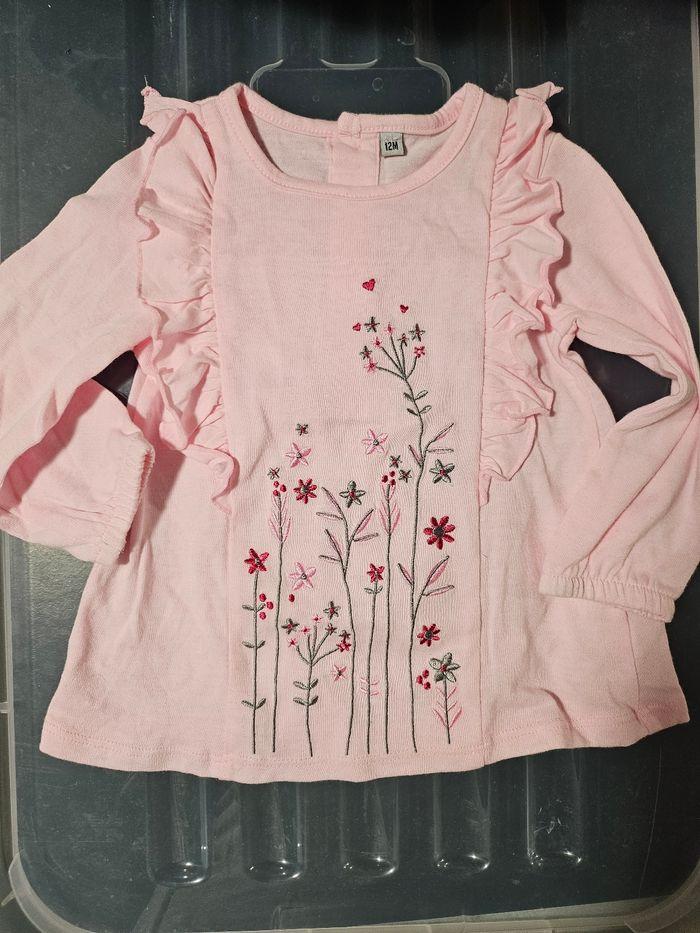 t shirt rose 12 mois