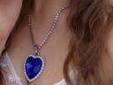 Collier coeur de l'océan bleu love forever style Titanic neuf