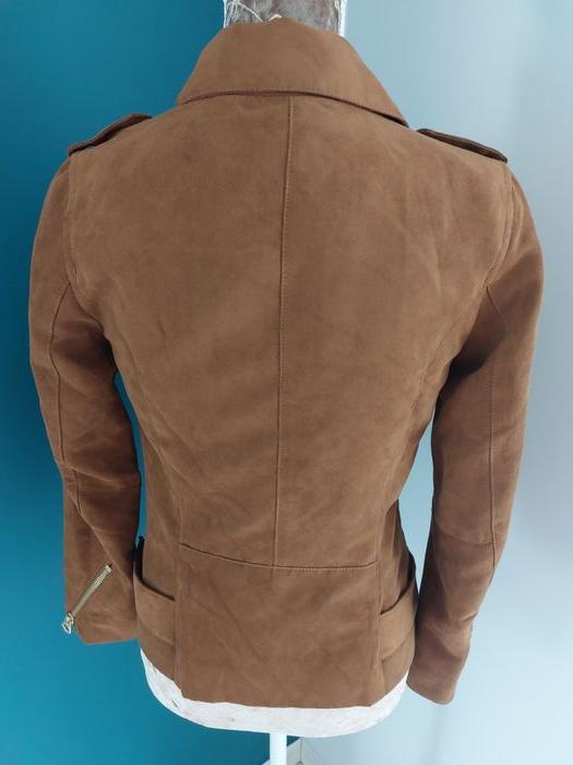 Blouson perfecto suédine H&M marron taille 34-36 - photo numéro 5