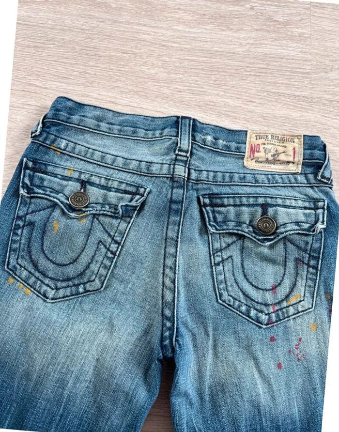 🩳 Short vintage brodé en jean True Religion Bleu Taille XS 🩳 - photo numéro 13