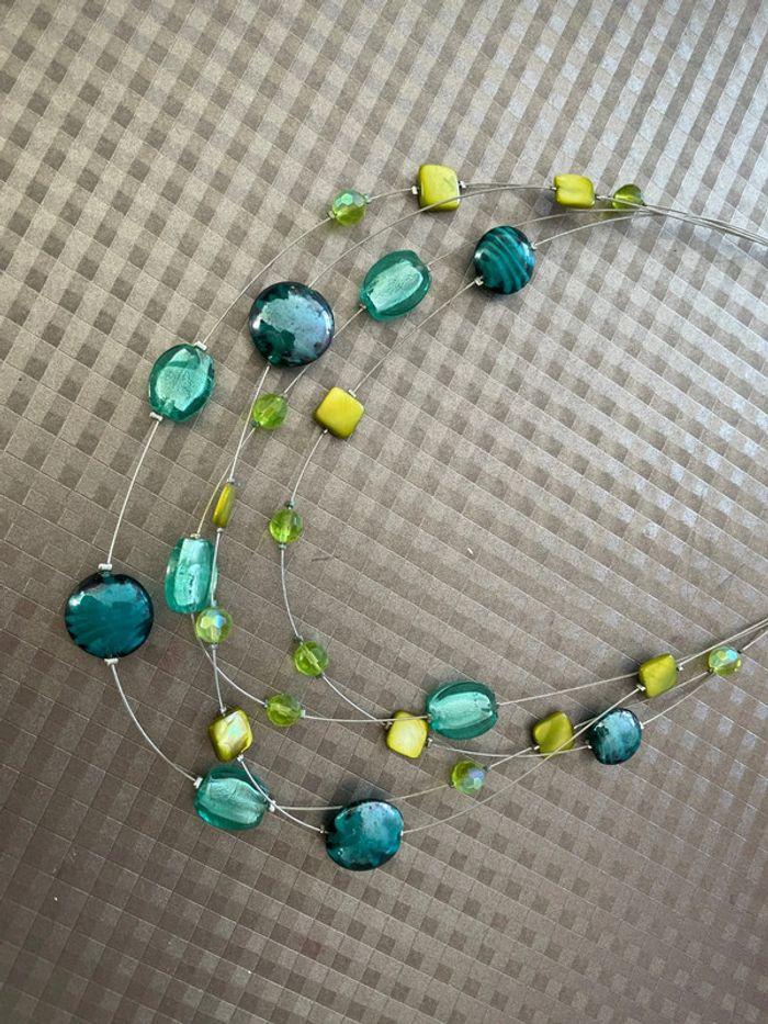 Collier ton bleu / vert - photo numéro 2