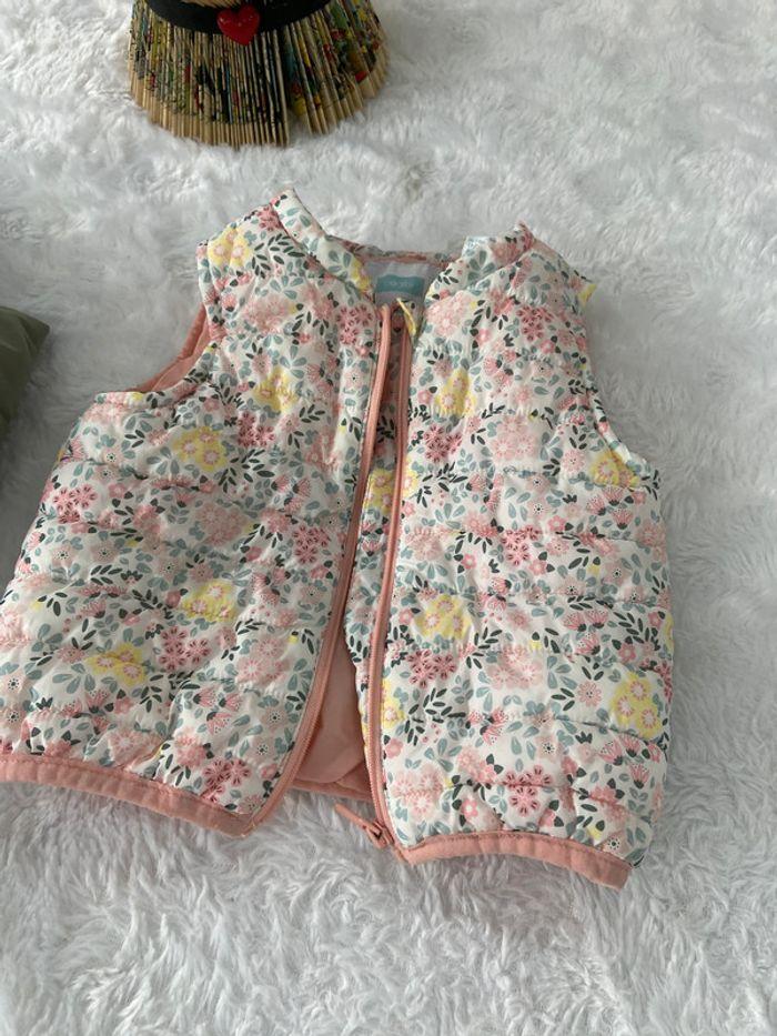 Veste blouson gilet amovible kaki rose fleurs Obaibi T 6 mois 68 cm tbe - photo numéro 10