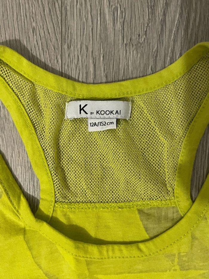 Débardeur jaune fluo dos nageur à dentelle kookai taille 12 ans - photo numéro 2