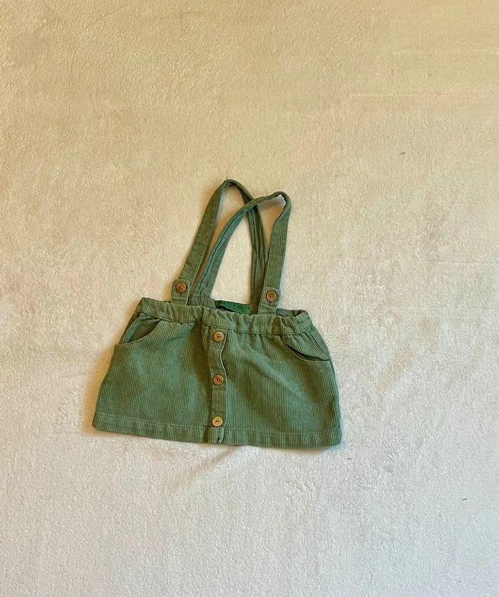 Jupe salopette Zara vert taille 9-12mois / 80 cm - photo numéro 3