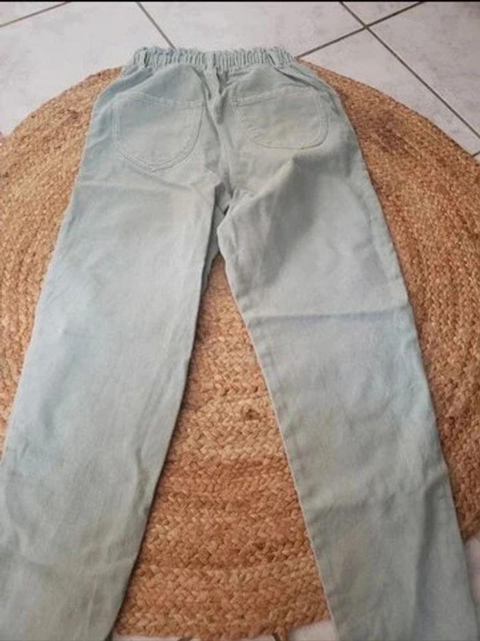 Pantalon Jeans Boule vert d'eau 9/10 ans - photo numéro 5