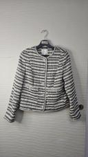 Blazer tweed fils dorés boutons strass bijoux  h&m