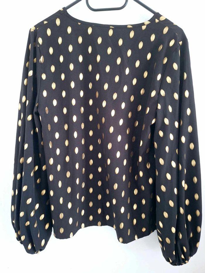 blouse manches longues pois dorés Shein - photo numéro 3