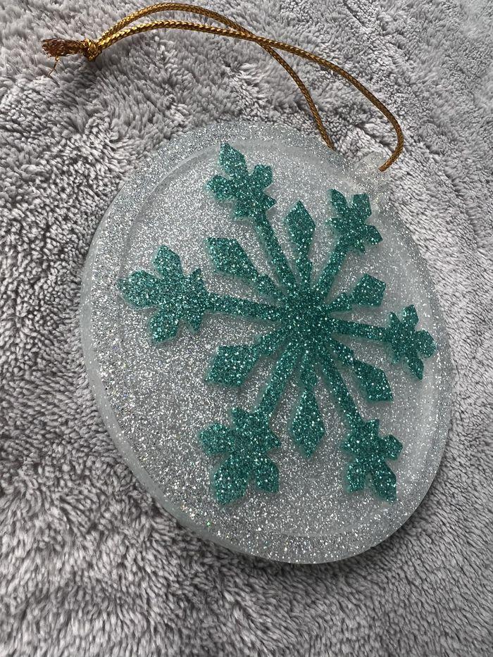 Décoration noël - boule de noël - vert - paillettes - transparent - photo numéro 4