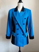 Blazer vintage taille 40 bleu et noir