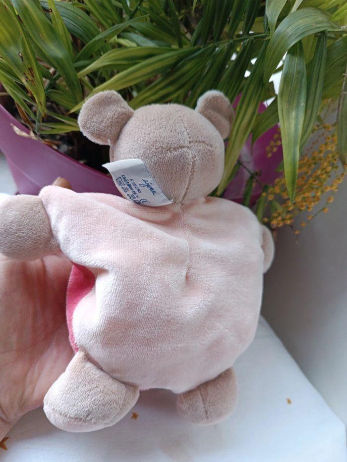 Peluche plush doudou Teddy Bear ours small ajena mou souple corail fleur flower rond - photo numéro 6