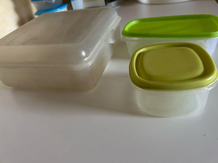 Lot Tupperware vert et blanc et saladier - photo numéro 1