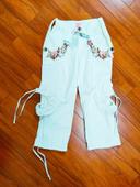 Pantalon blanc fille 6 ans fleurs brodées Roberto Cavalli - Angels - Neuf