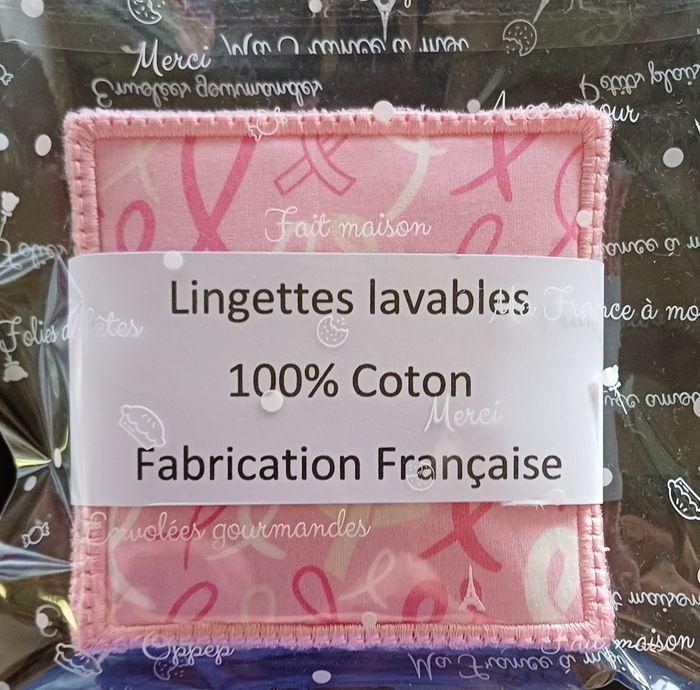 6 lingettes lavables octobre rose - photo numéro 1