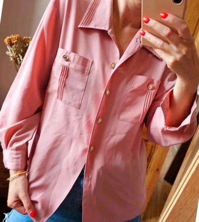 Blouse vintage Gerard Pasquier fluide rose tendre - photo numéro 3